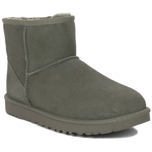 Botki UGG skórzane ocieplane W CLASSIC MINI II MSG Zielone