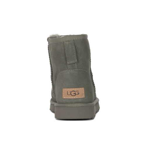 Botki UGG skórzane ocieplane W CLASSIC MINI II MSG Zielone