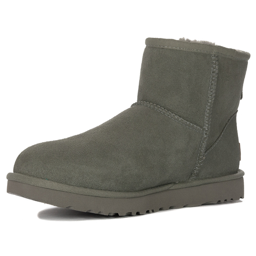 Botki UGG skórzane ocieplane W CLASSIC MINI II MSG Zielone