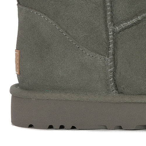 Botki UGG skórzane ocieplane W CLASSIC MINI II MSG Zielone