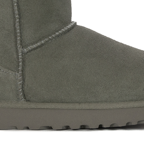 Botki UGG skórzane ocieplane W CLASSIC MINI II MSG Zielone