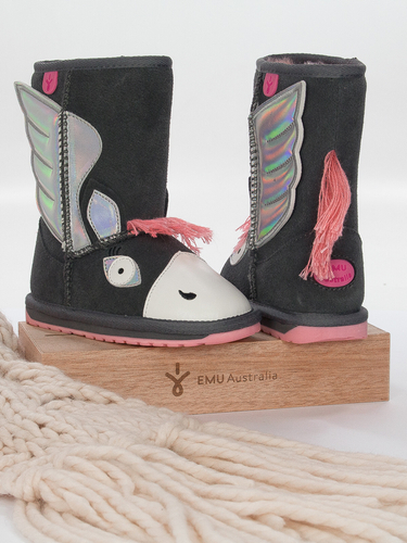 Buty EMU Australia botki dziecięce Pegasus Charcoal / Anthracite