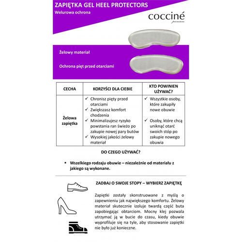 Coccine Gel Heel Protectors Zapiętka Żelowa S/M mała 1 para