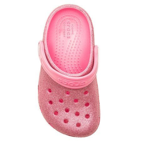 Crocs Klapki dziecięce dziewczęce Classic Glitter Clog K Pink Lemonade róż