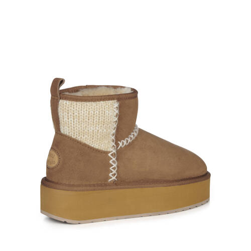 EMU Australia botki damskie Stinger Knit Flatform Chestnut