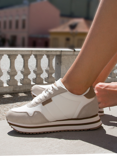Filippo Sneakersy półbuty damskie na platformie Białe