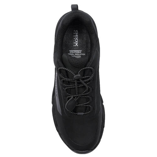 Geox Sneakersy damskie skórzane Amphibiox Black DK Grey czarne