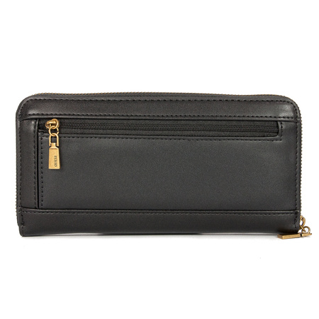 Guess Portfel damski Laurel SLG Large Zip Around Bla Black czarny