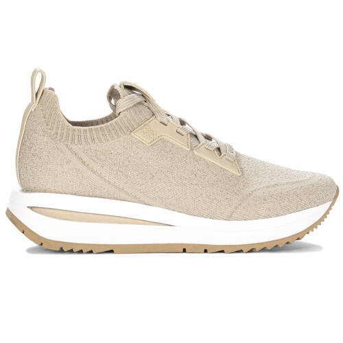 Guess Sneakersy Damskie Na Platformie Sznurowane Beige