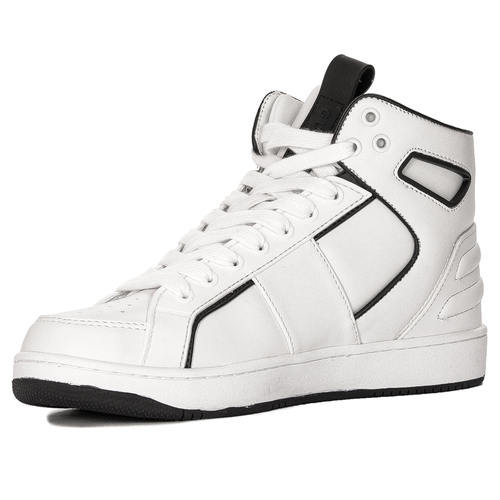 Guess Sneakersy damskie na platformie BASQET WHITE białe