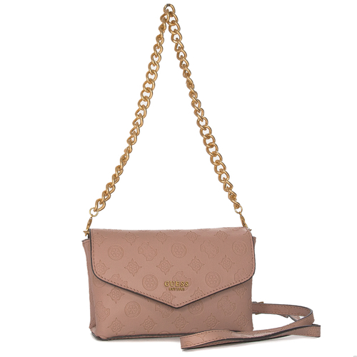 Guess Torba listonoszka Zanelle Mini BIL Crossbody Flap Biscuit Logo