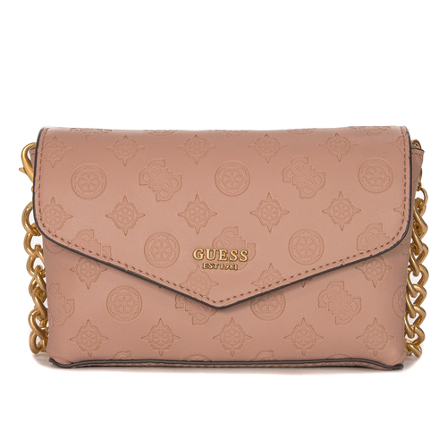 Guess Torba listonoszka Zanelle Mini BIL Crossbody Flap Biscuit Logo