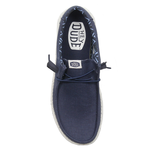 Hey Dude Mokasyny męskie Walley Stretch Canvas Navy granatowe