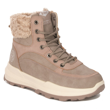 Lee Cooper Buty zimowe trekkingowe damskie Nude beżowe