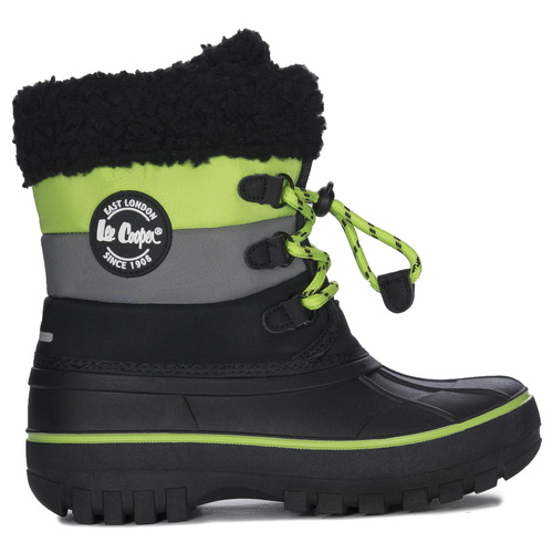 Lee Cooper Śniegowce buty zimowe dziecięce Black/Lime