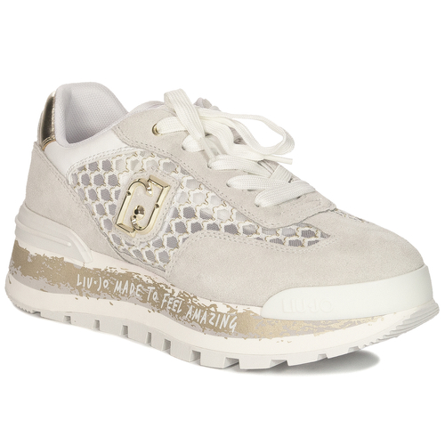 Liu Jo Sneakersy damskie na platformie Amazing 23 White Light Gold