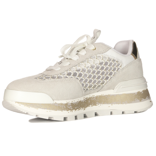 Liu Jo Sneakersy damskie na platformie Amazing 23 White Light Gold