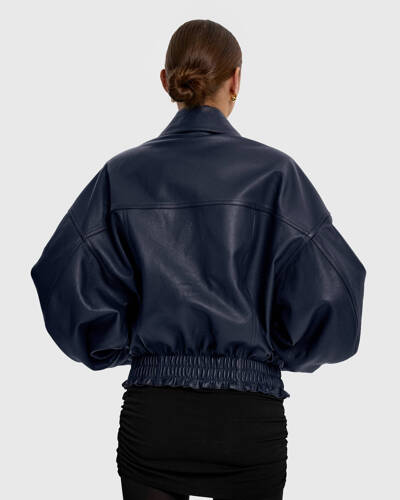 Opra Kurtka Skórzana Bomber Dark Blue