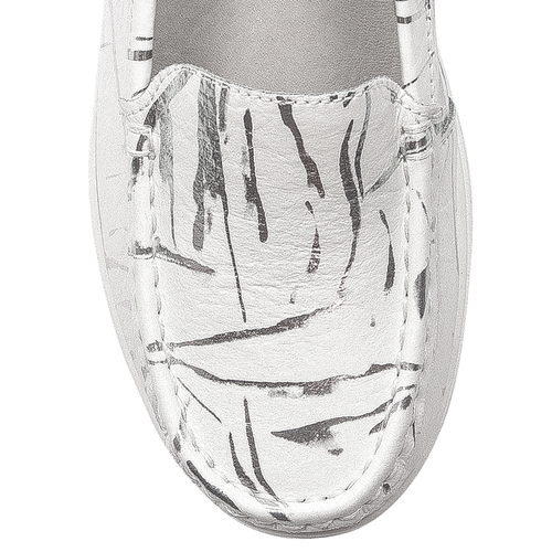 Półbuty damskie Artiker buty na platformie wsuwane Biało-srebrne