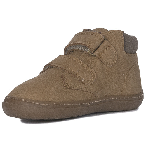 Primigi Botki dziecięce skórzane na rzepy Nubuck/Canyon//Camel brązowe