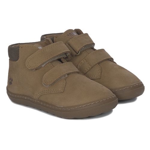 Primigi Botki dziecięce skórzane na rzepy Nubuck/Canyon//Camel brązowe