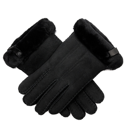 Rękawiczki UGG 17367 BLK w Shorty Glove w/Leather Trim Black