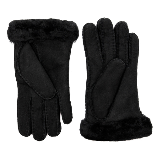 Rękawiczki UGG 17367 BLK w Shorty Glove w/Leather Trim Black