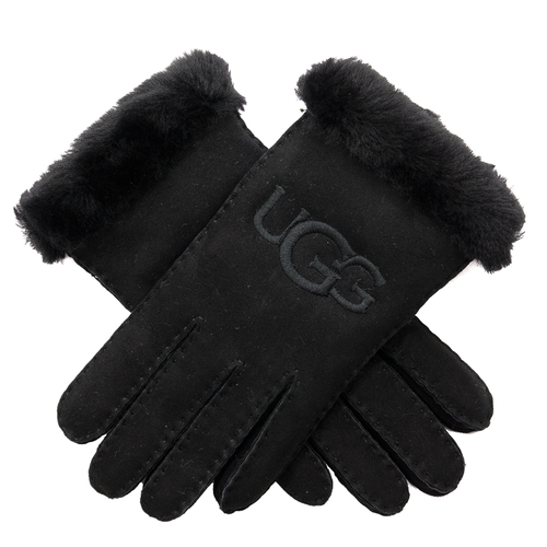 Rękawiczki UGG 20931 W Sheepskin Embroider Glove Black czarne