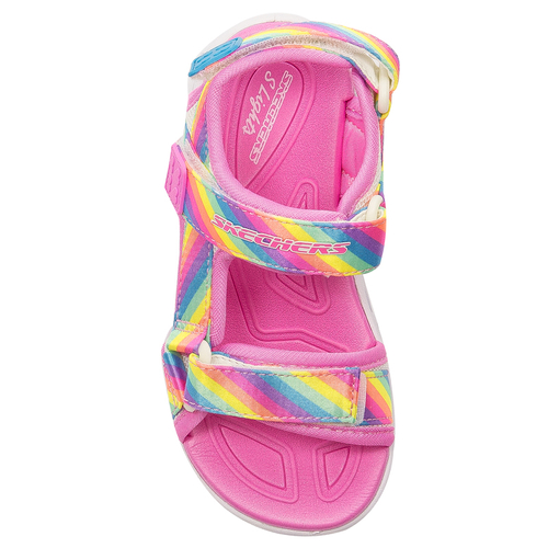 Skechers Sandały dziecięce dziewczęce na rzepy Hypno-Flash-Rainbow Lights