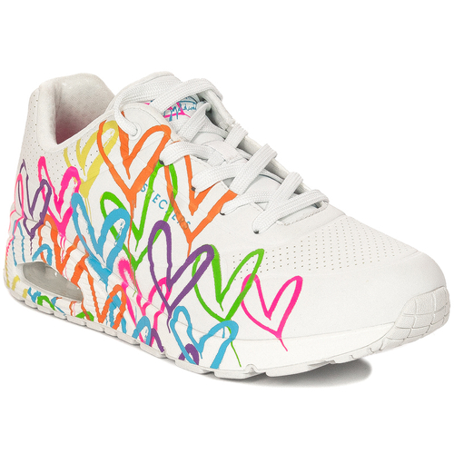 Skechers Sneakersy Damskie 124952WMLT Białe Kolorowe