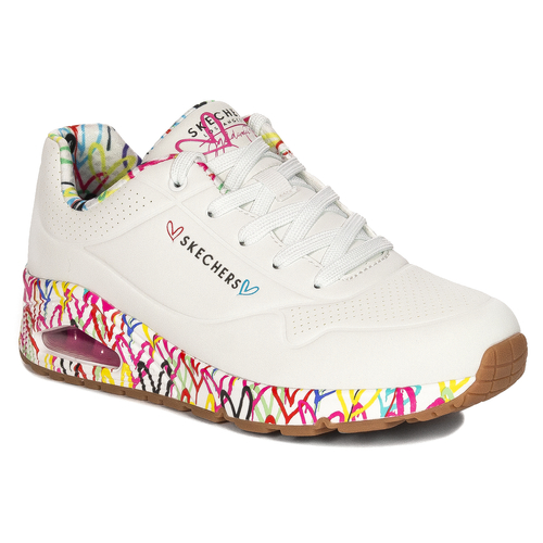 Skechers Sneakersy Damskie Białe Kolorowe