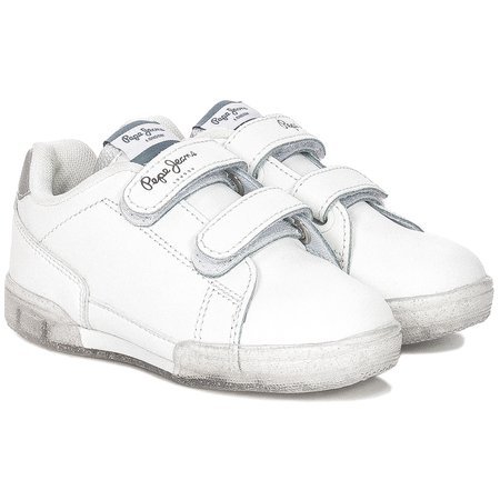 Sneakersy Pepe Jeans PGS30500 800 White Lambert Girl Glitter Kids Białe