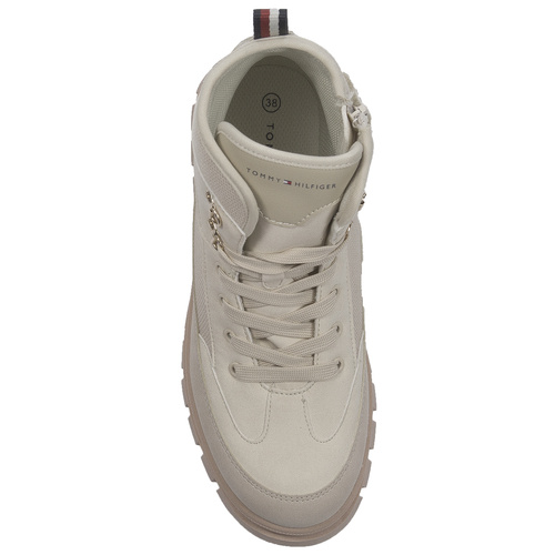 Tommy Hilfiger Botki Damskie Beige Off White