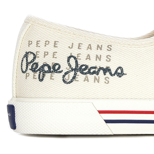 Trampki tenisówki damskie Pepe Jeans Factory White Brandy W Logo Białe