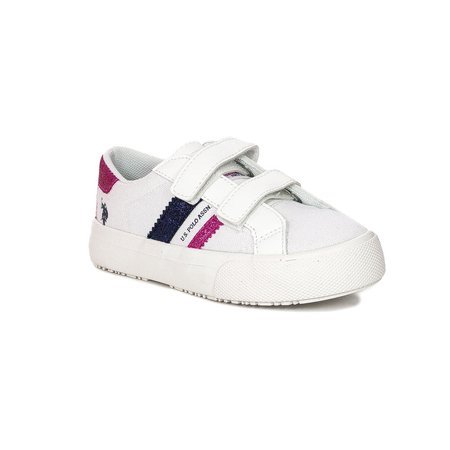 U.S. Polo Assn.Buty dziecięce sneakersy dziewczęce White Fuxia Brokat