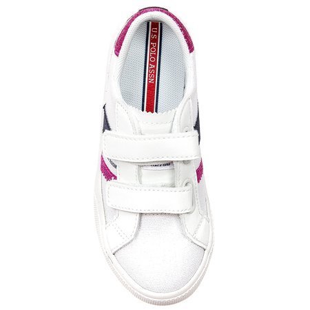 U.S. Polo Assn.Buty dziecięce sneakersy dziewczęce White Fuxia Brokat