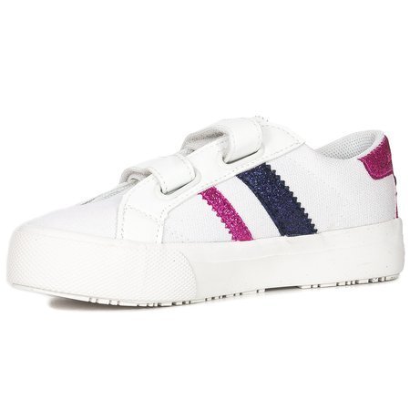 U.S. Polo Assn.Buty dziecięce sneakersy dziewczęce White Fuxia Brokat