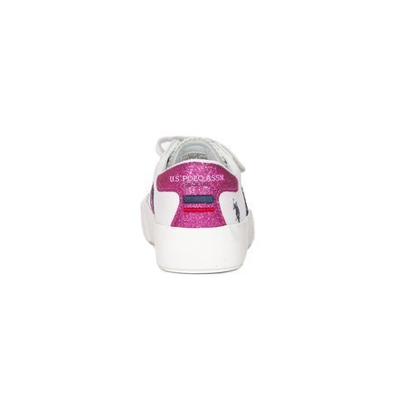 U.S. Polo Assn.Buty dziecięce sneakersy dziewczęce White Fuxia Brokat