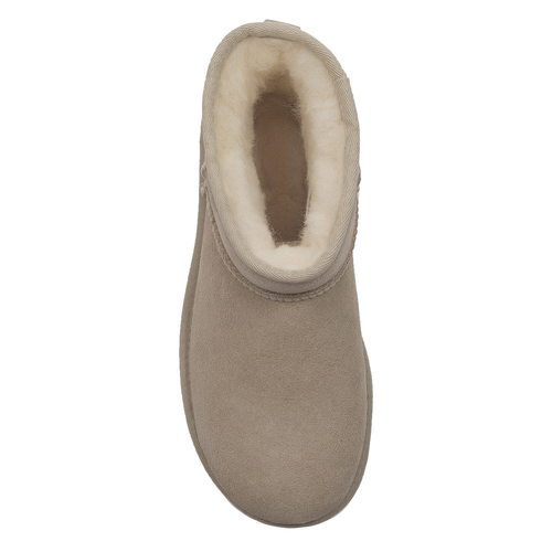 UGG Botki śniegowce damskie skórzane W Classic Mini II Sand 