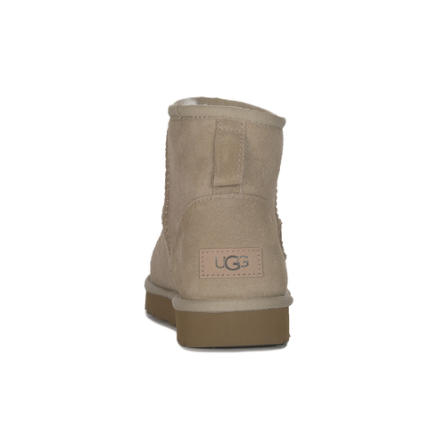 UGG Botki śniegowce damskie skórzane W Classic Mini II Sand 