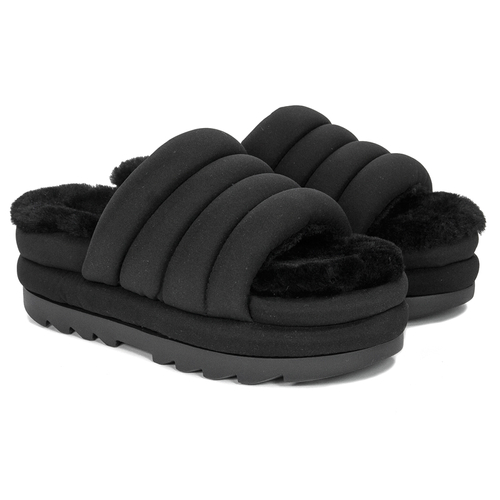 UGG Klapki damskie na platformie BLK W Puft Slide Black