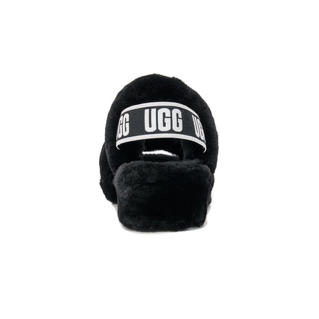 UGG Sandały damskie z futerkiem BLK W OH YEAH Black
