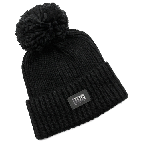 UGG Zestaw Czapka + Szalik Black Knit Beanie Pom and Scarf