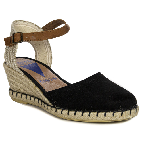 Verbenas Espadryle damskie Malena Serraje Negro czarne