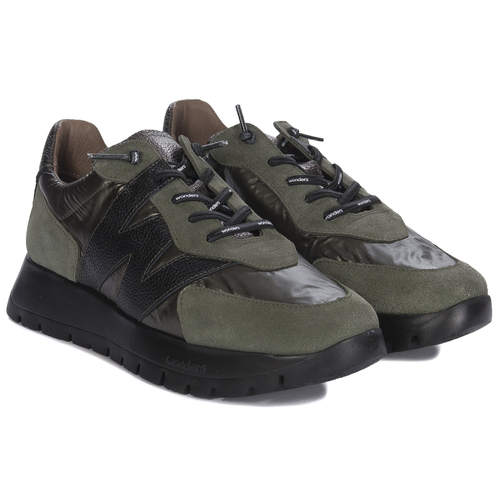 Wonders Sneakersy damskie na platformie Alga Khaki Negro