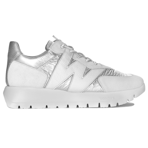 Wonders Sneakersy półbuty damskie Trend V Blanco Plata biało-srebrne