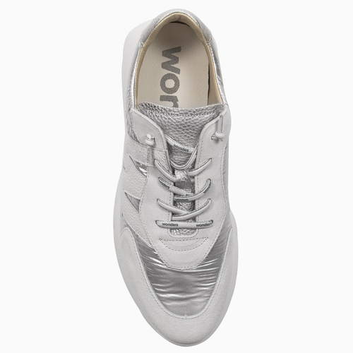 Wonders Sneakersy półbuty damskie Trend V Blanco Plata biało-srebrne