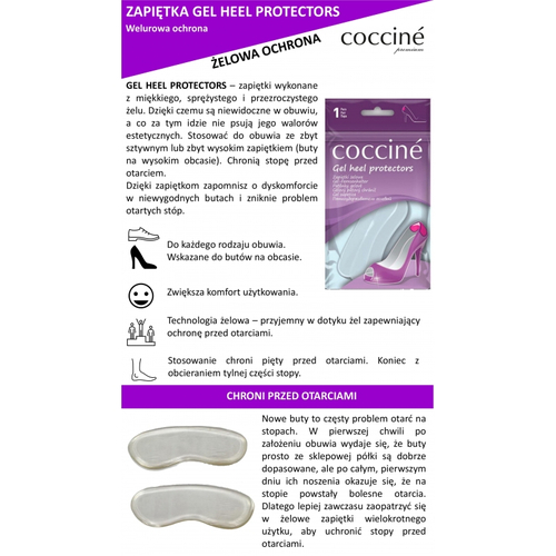 Coccine Gel Heel Protectors Zapiętka Żelowa S/M mała 1 para