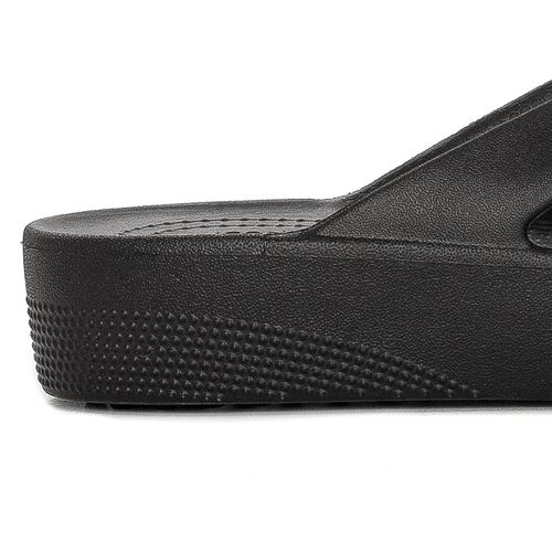 Crocs Klapki Damskie Black Platform Flip Czarne