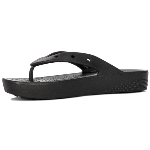 Crocs Klapki Damskie Black Platform Flip Czarne